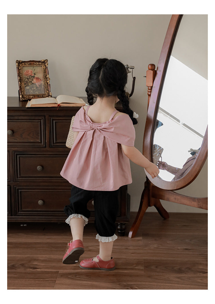 Blush Bow-Front Flutter Top