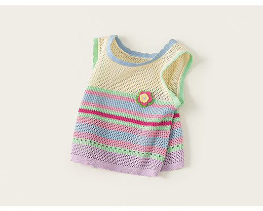 Pastel Bloom Crochet Tank