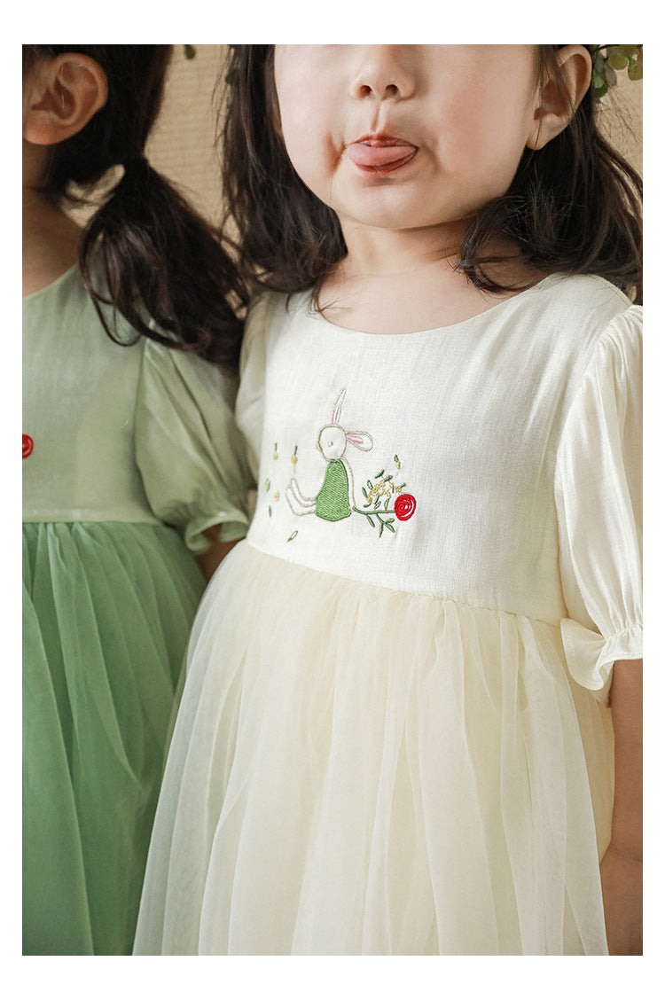 Soft & Whimsical – Cream Bunny Tulle Dress
