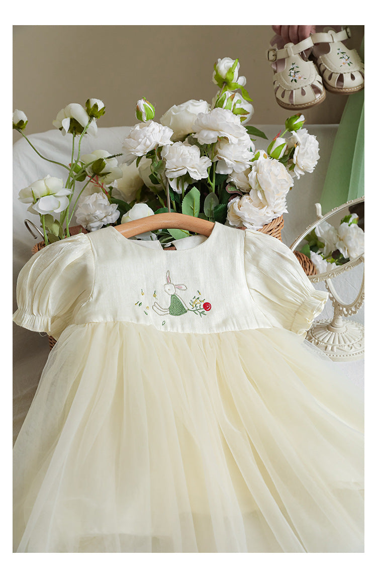 Soft & Whimsical – Cream Bunny Tulle Dress