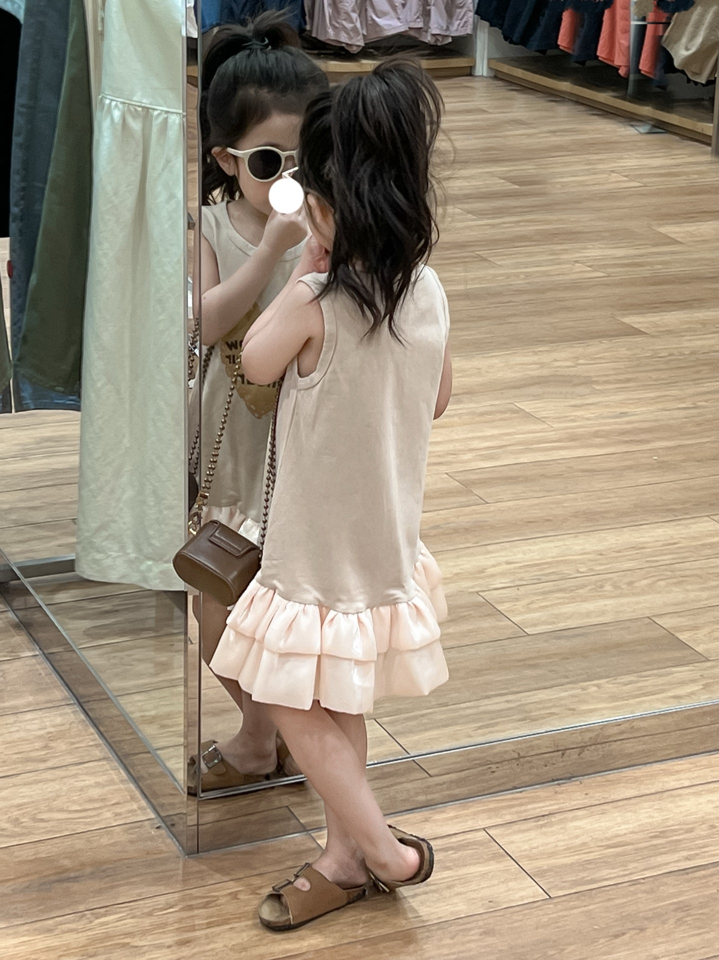 Heart Ruffle Hem Tank Dress