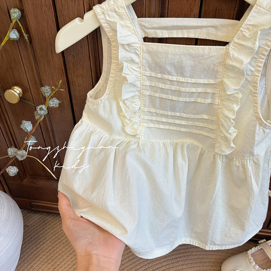 Ruffle Detail Ivory Baby Blouse