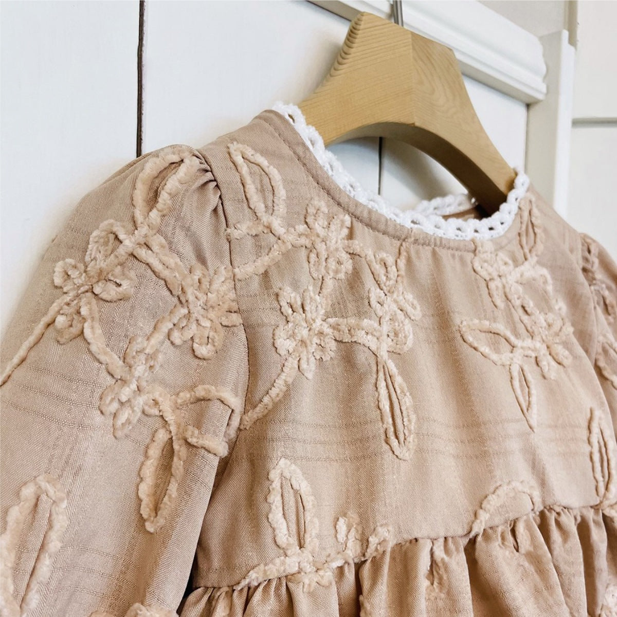 Romantic Dress - White and Beige Pink