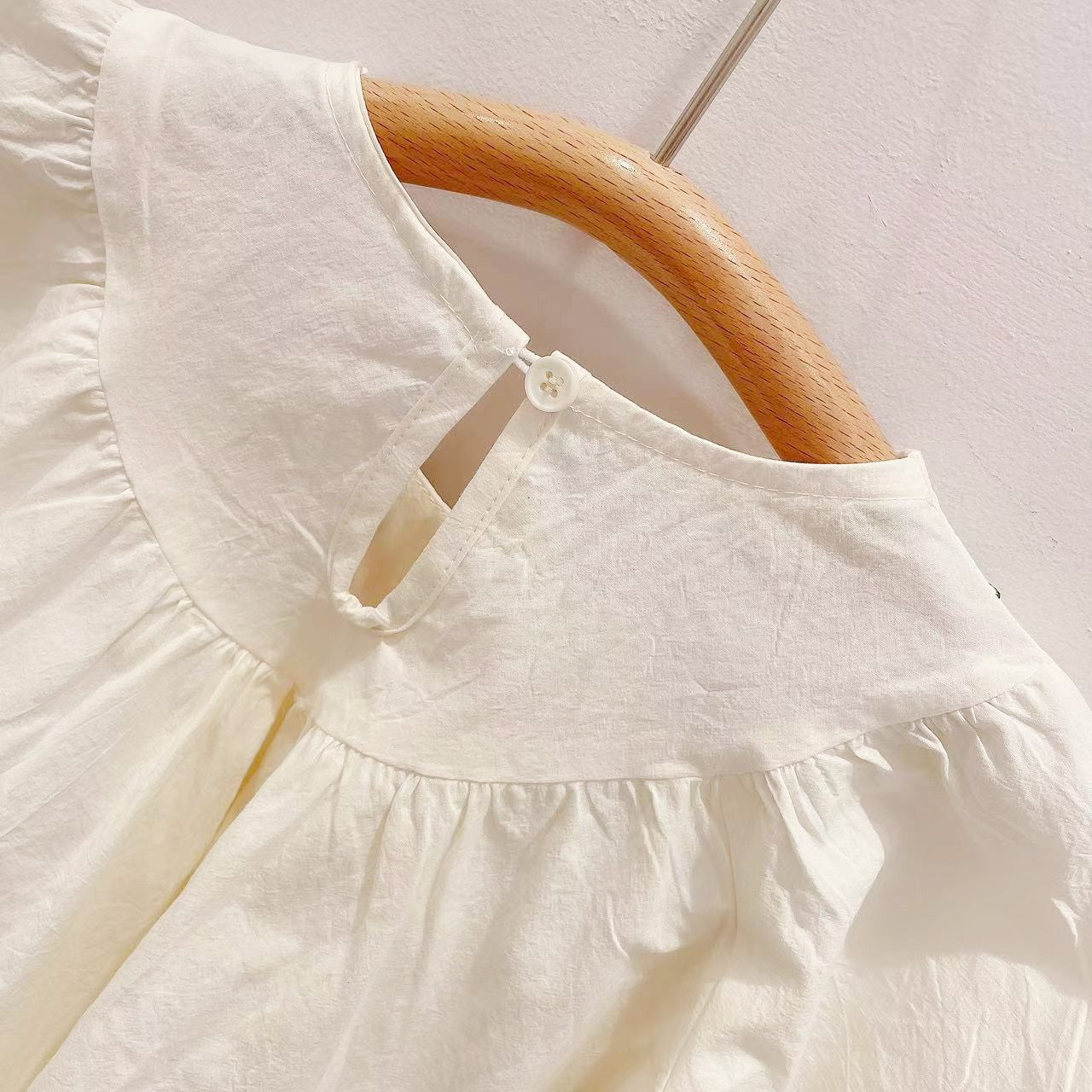 Floral Embroidered Blouse & Ruffle Shorts Set