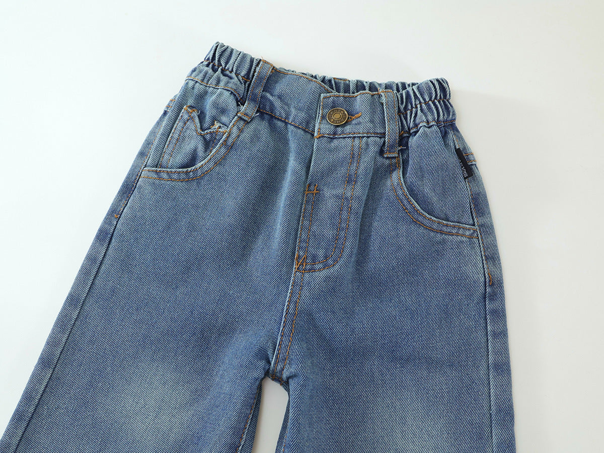 Wide-Leg Denim Jeans