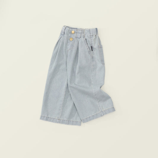 Light Wash Wide-Leg Denim Pants