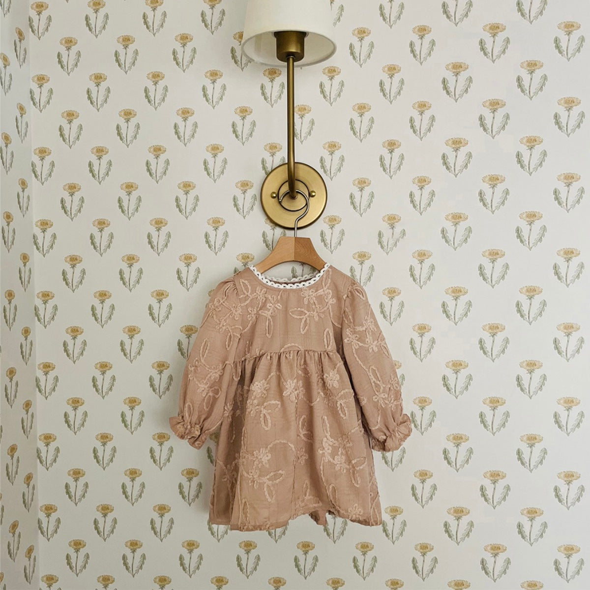 Romantic Dress - White and Beige Pink