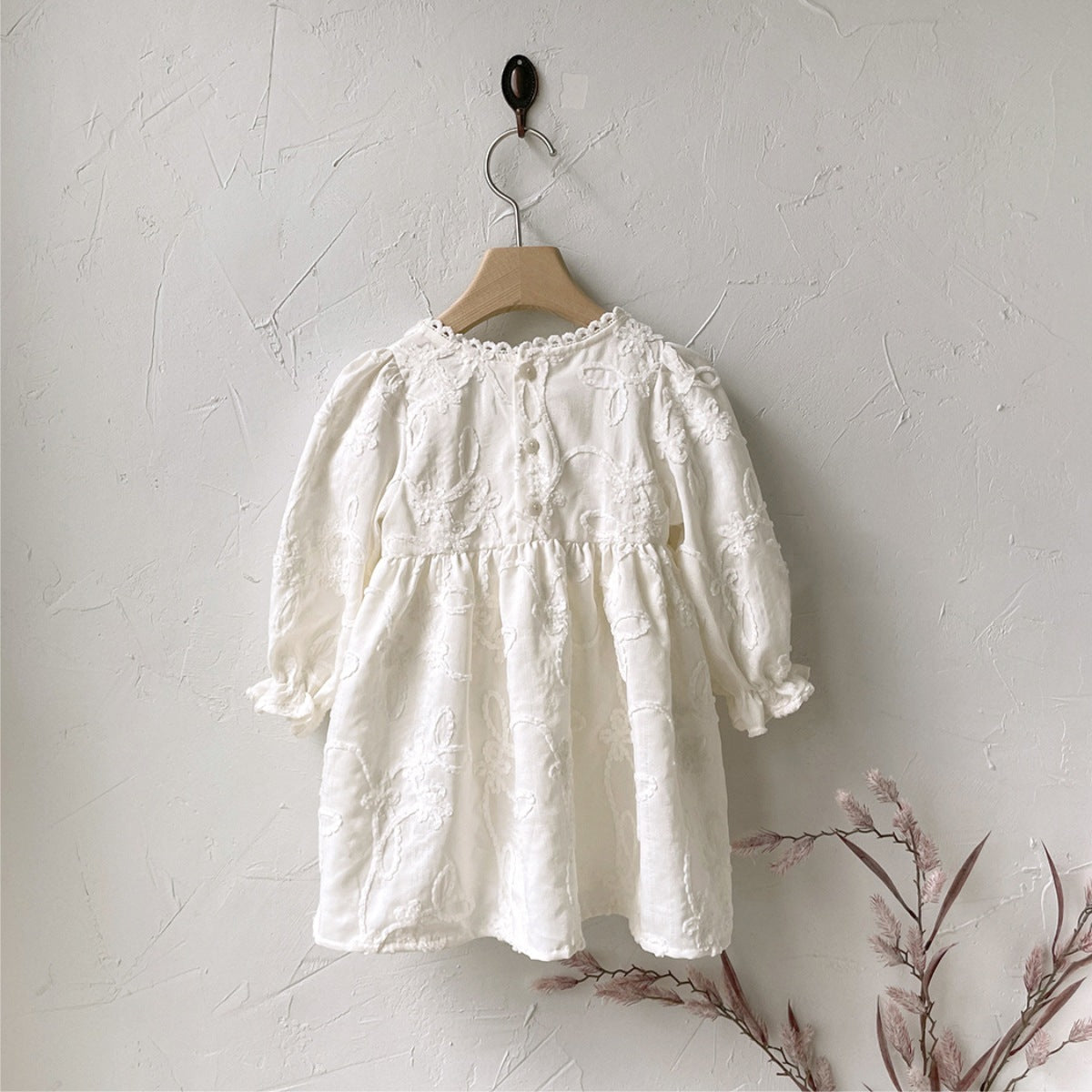 Romantic Dress - White and Beige Pink