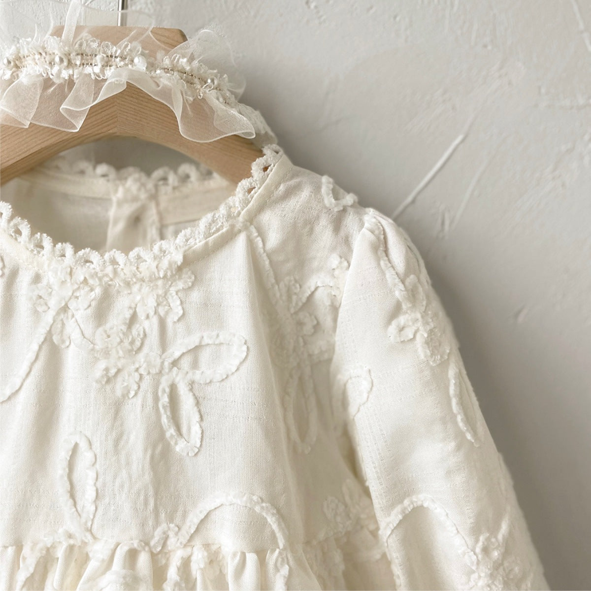 Romantic Dress - White and Beige Pink