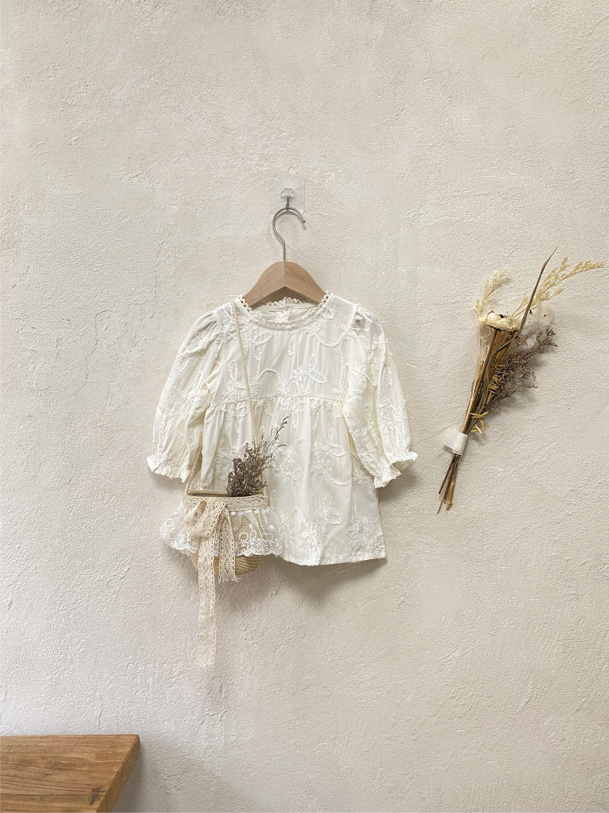 Romantic Dress - White and Beige Pink