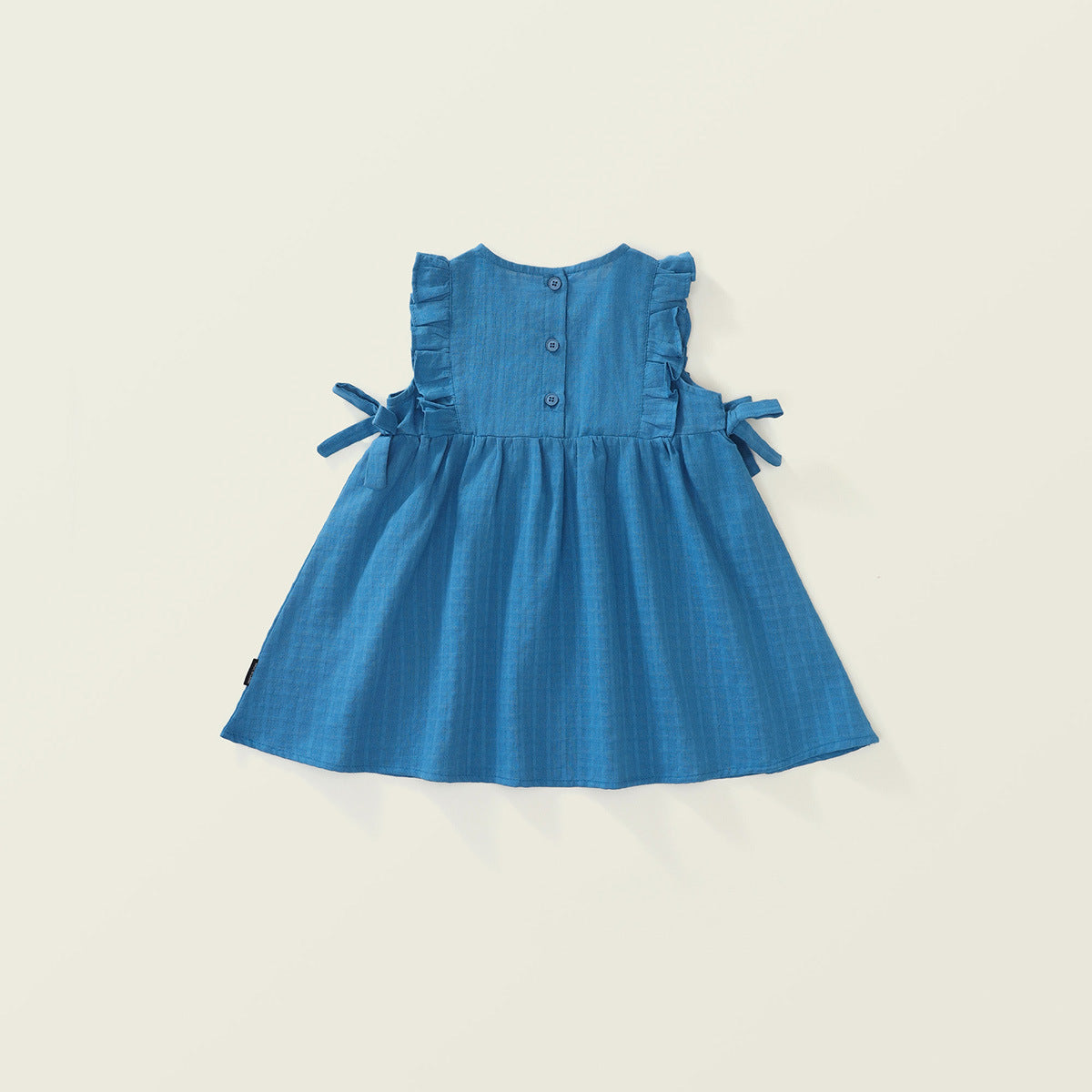 Ruffled Denim Bow-Tie Dress