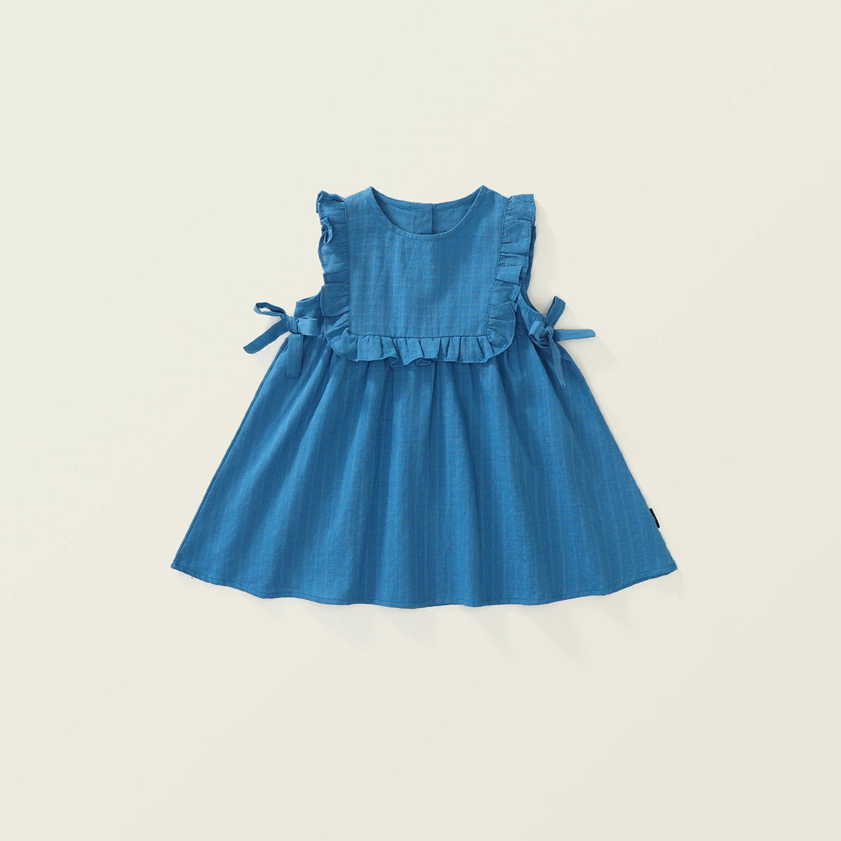 Ruffled Denim Bow-Tie Dress