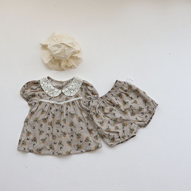 Baby Vintage Floral Lace Collar Set