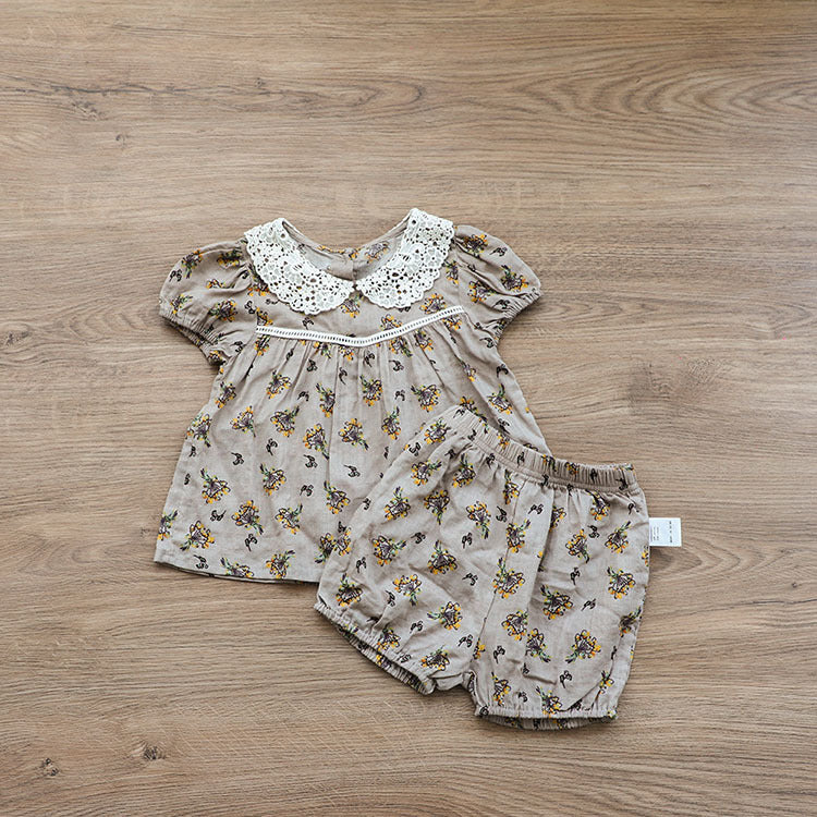 Baby Vintage Floral Lace Collar Set