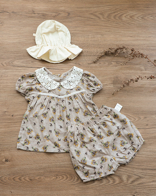 Baby Vintage Floral Lace Collar Set