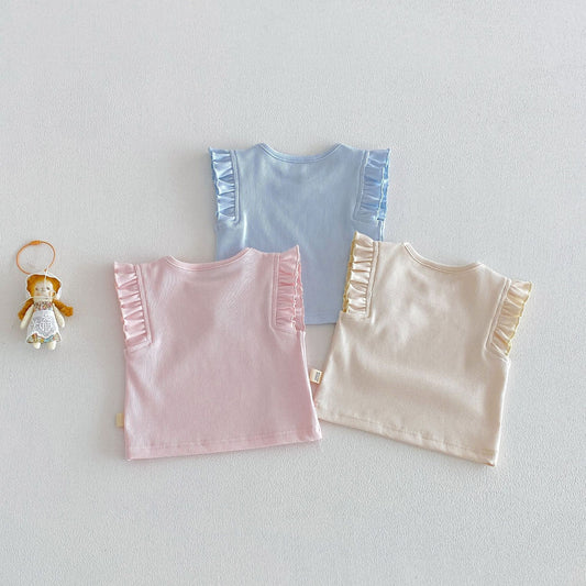 Ruffle Sleeve Ribbed Tee – Soft Everyday Top (3 Colors)