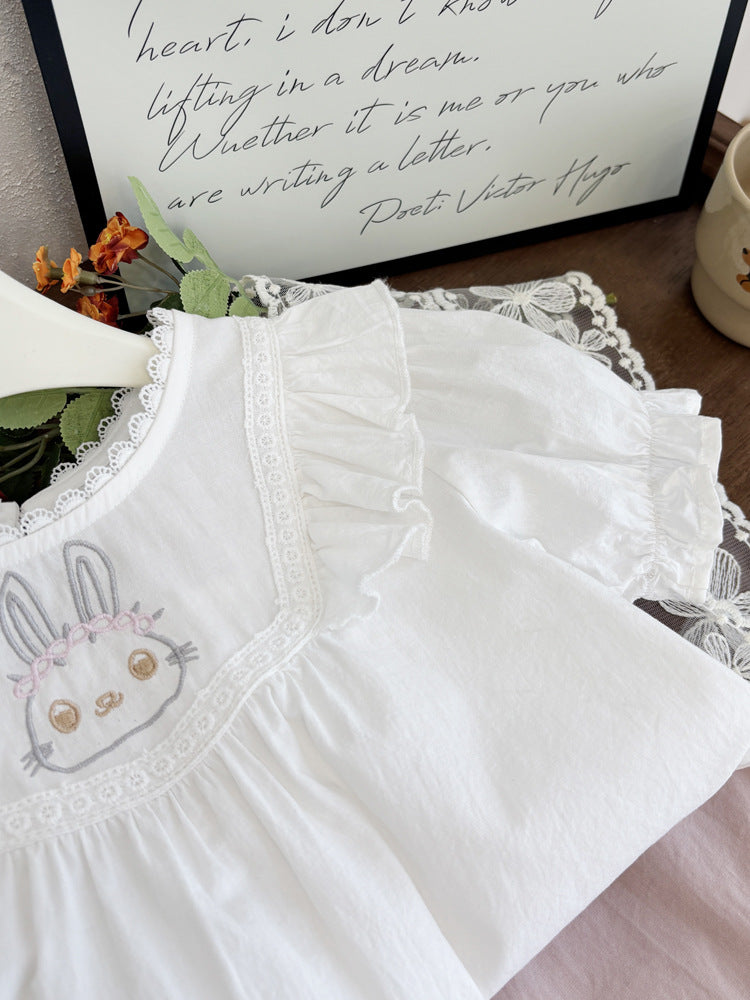 Bunny Love Ruffle Blouse – White
