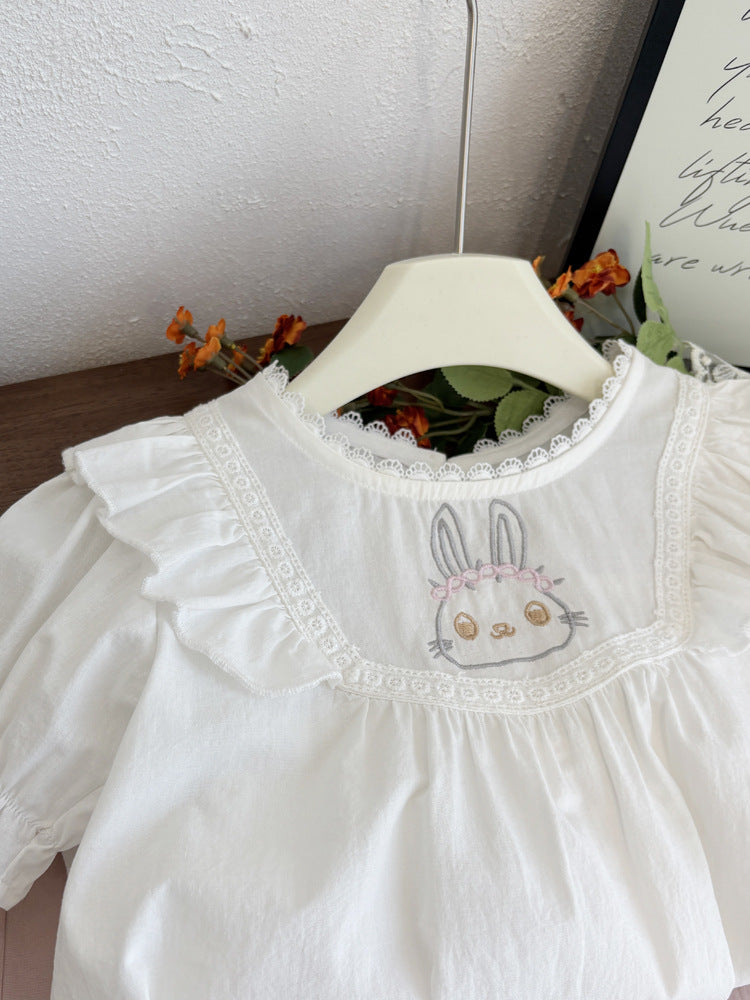 Bunny Love Ruffle Blouse – White