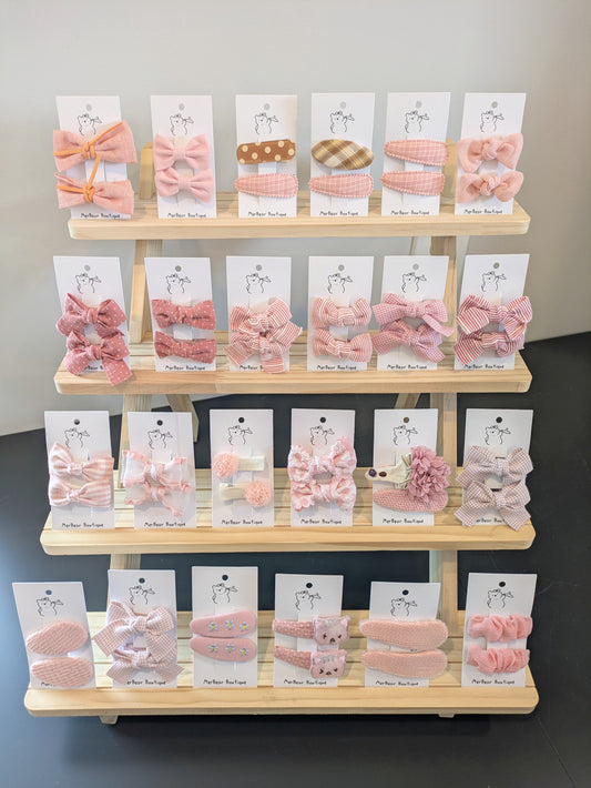 Pink Bow Clips