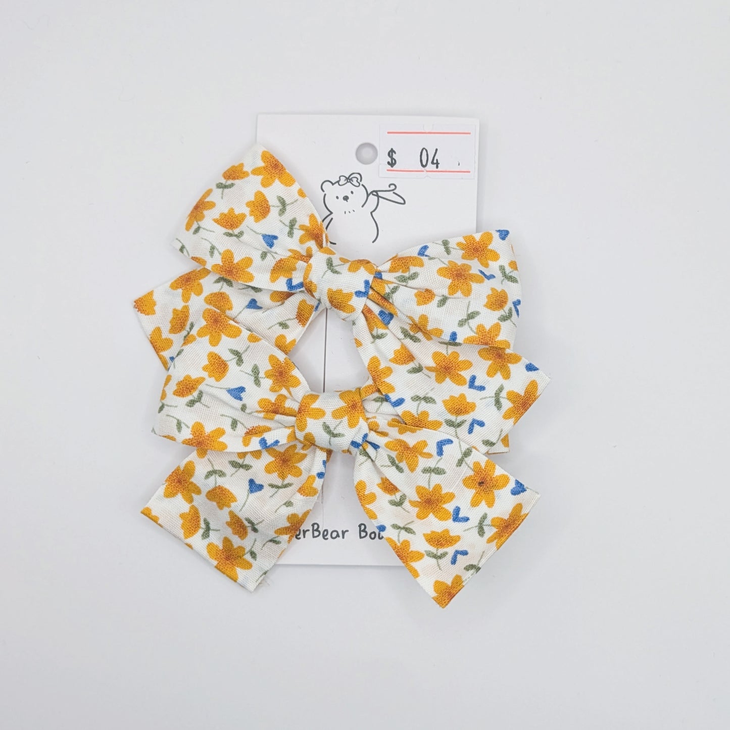 Neutral Plaid Bow Clips