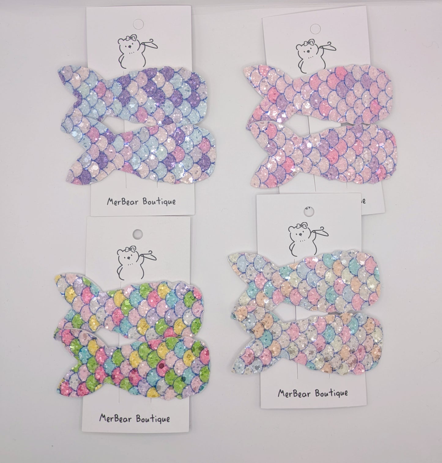 Glitter Mermaid Tail Hair Clips