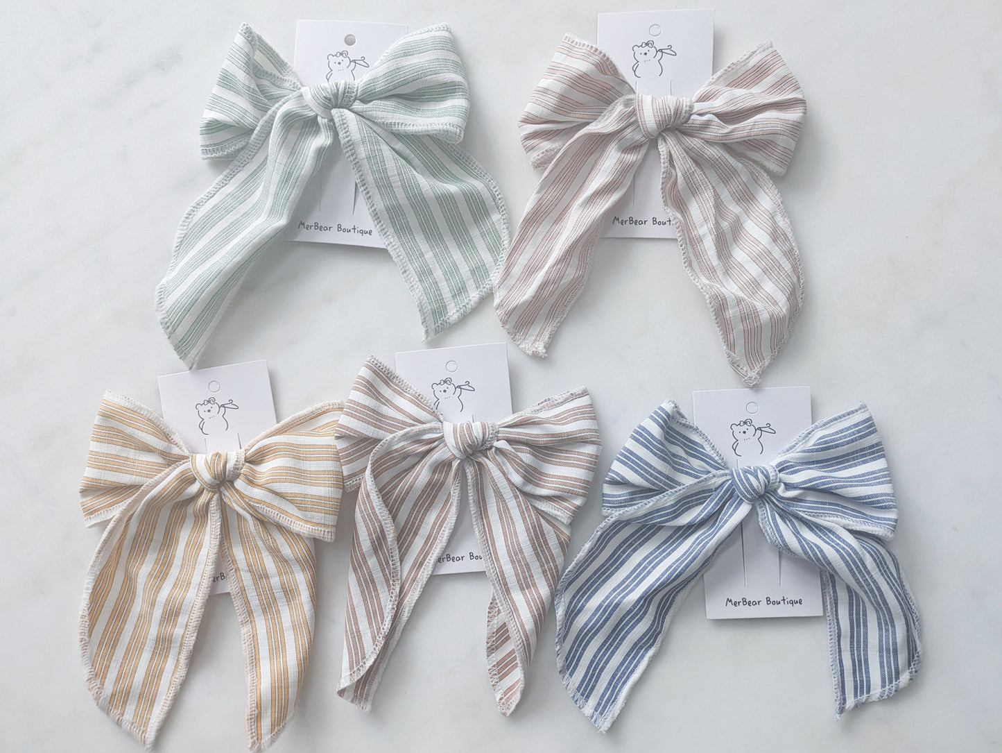 Fable Bows: Striped Fabric Clips