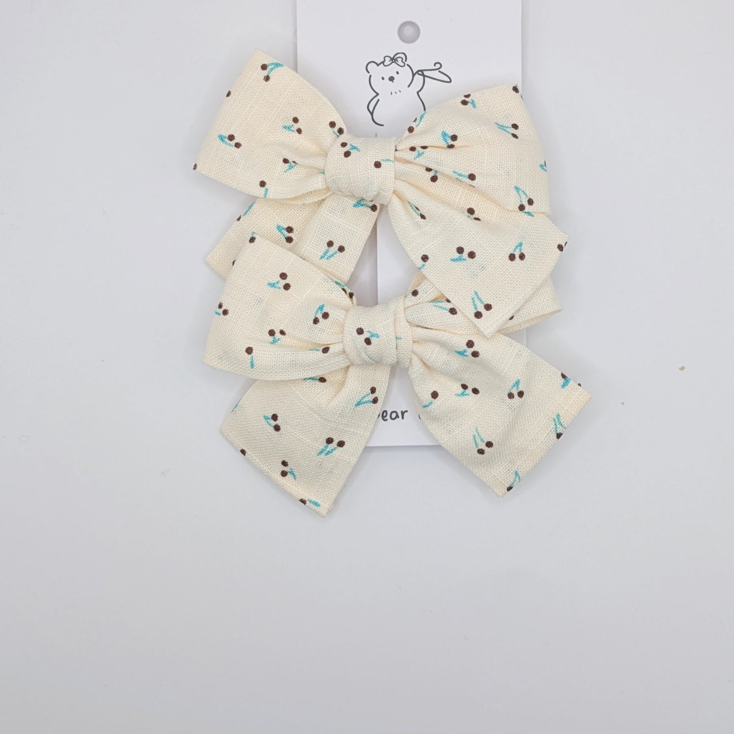 Blue & Green Large Bow Clips