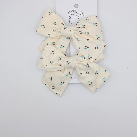Blue & Green Large Bow Clips