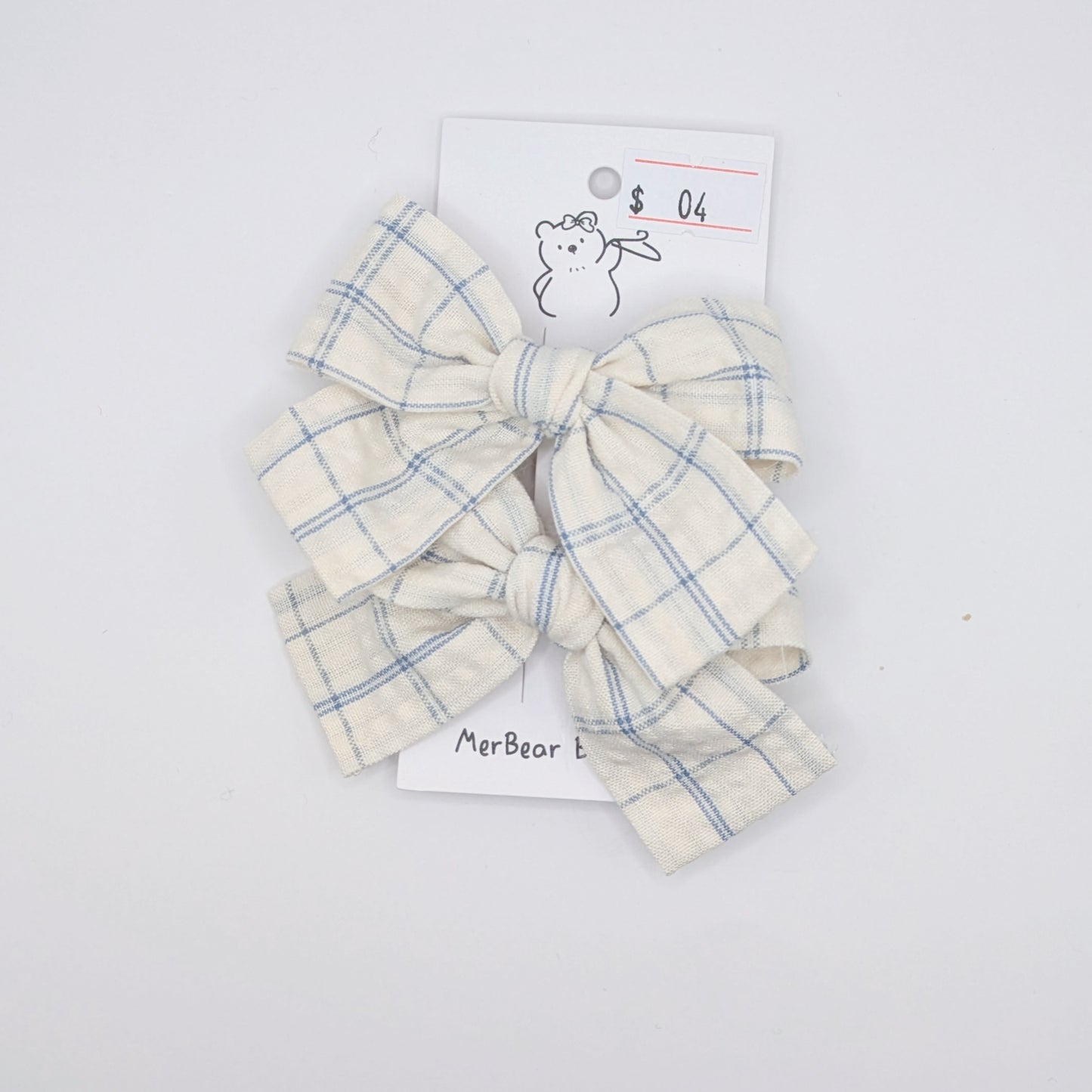 Blue & Green Large Bow Clips