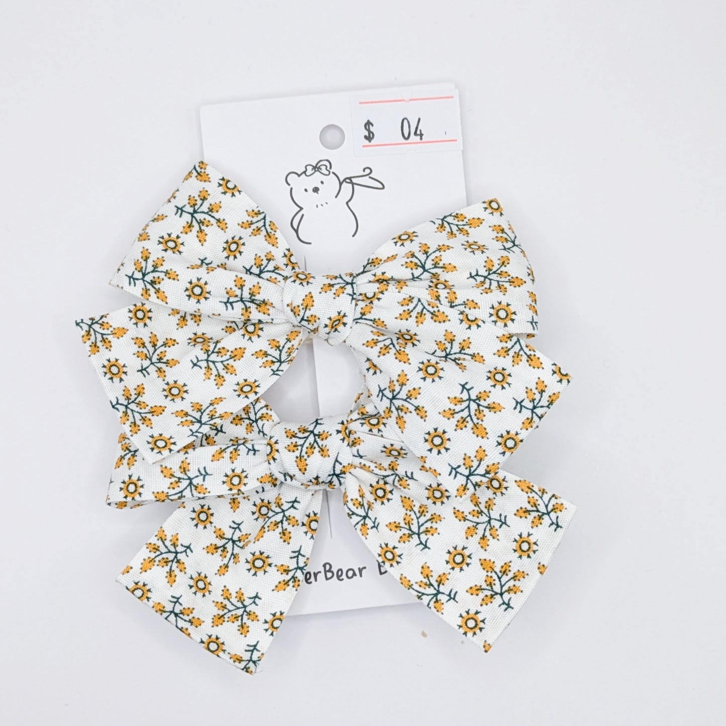 Neutral Plaid Bow Clips