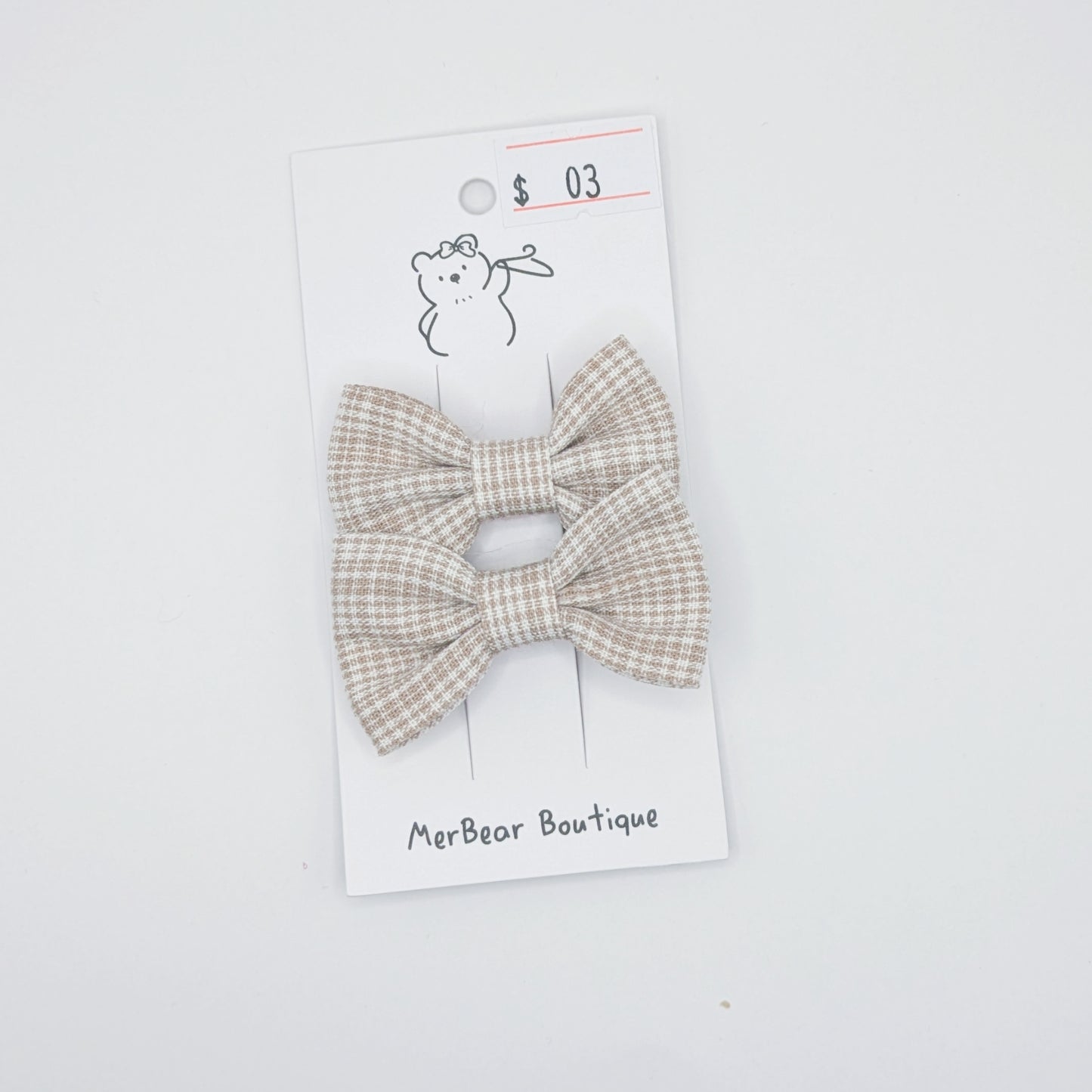 Plaid & Dotted Bow Clips