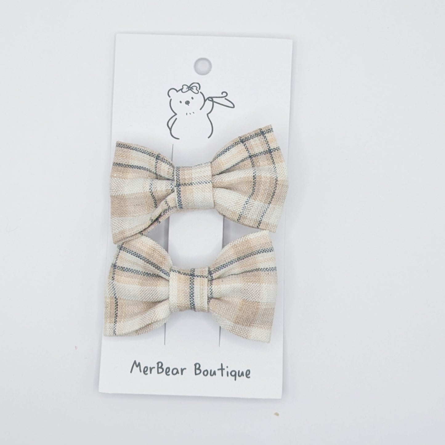 Plaid & Dotted Bow Clips