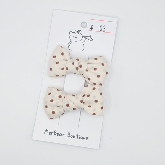 Plaid & Dotted Bow Clips