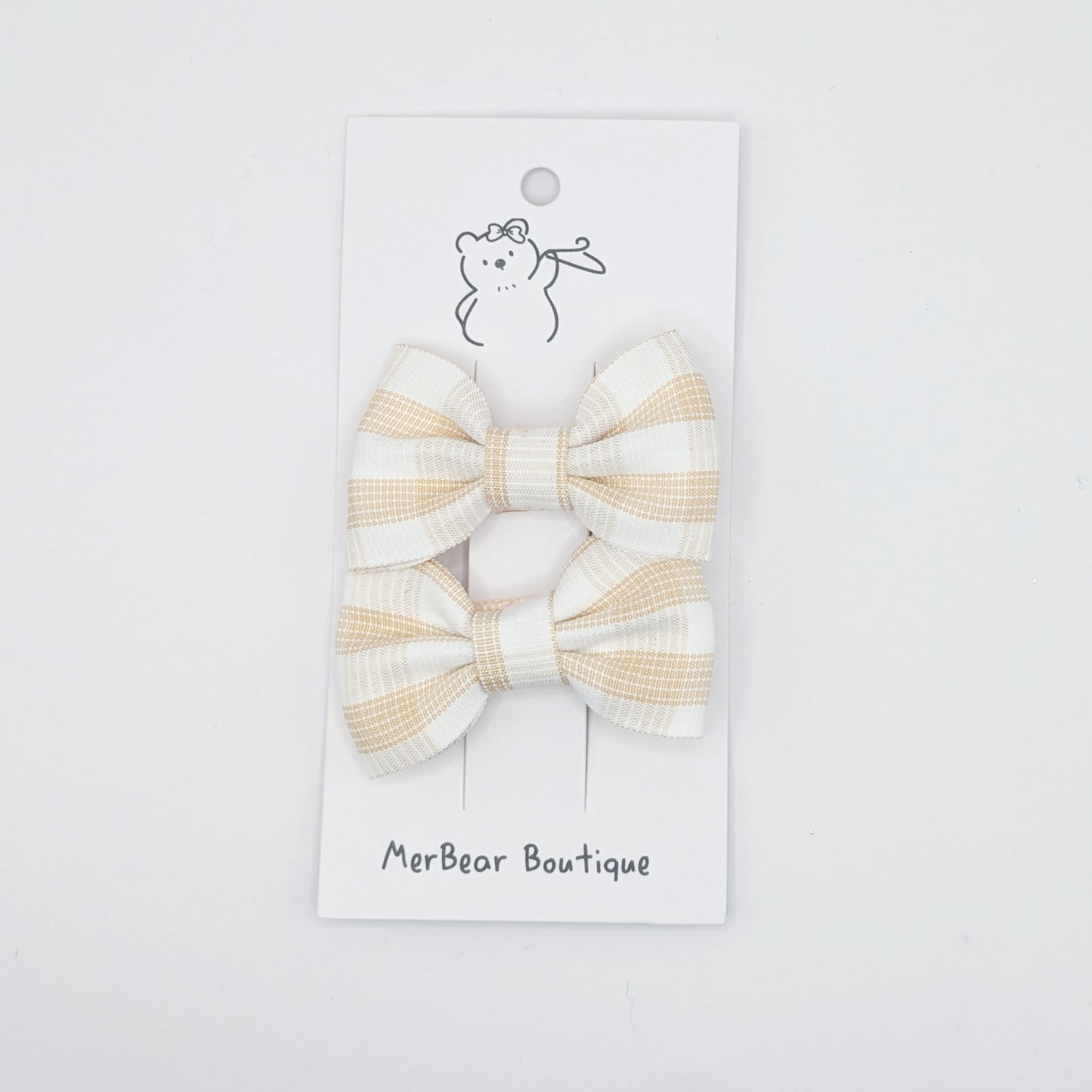 Plaid & Dotted Bow Clips