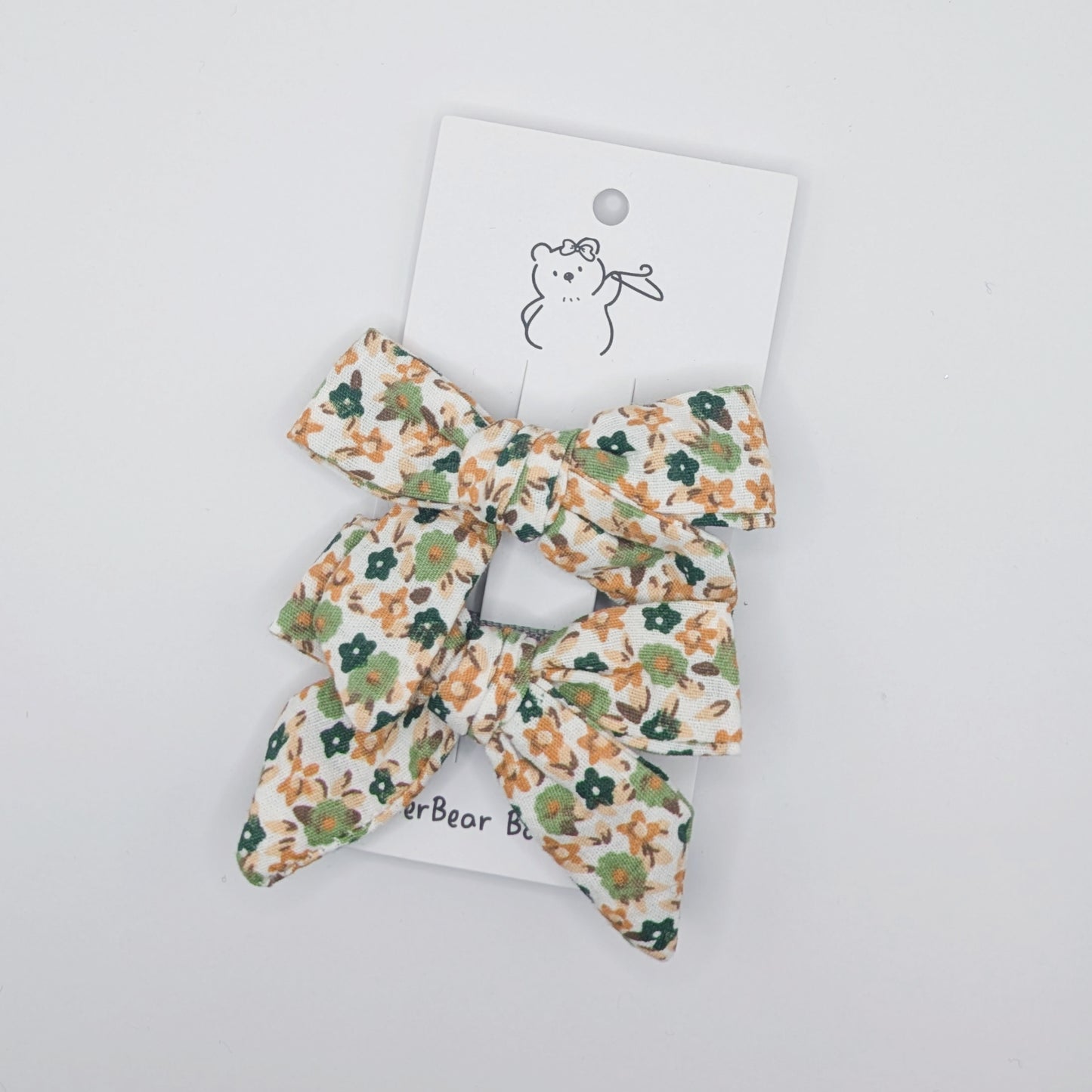 Blue and Green Bow Clips