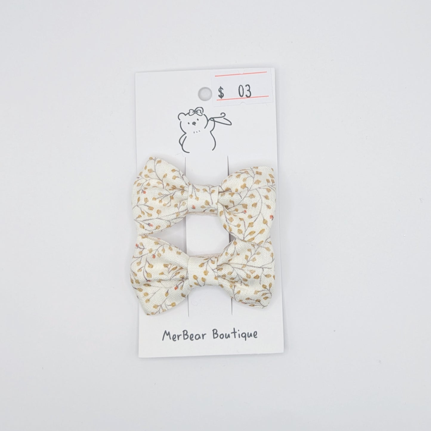 Plaid & Dotted Bow Clips