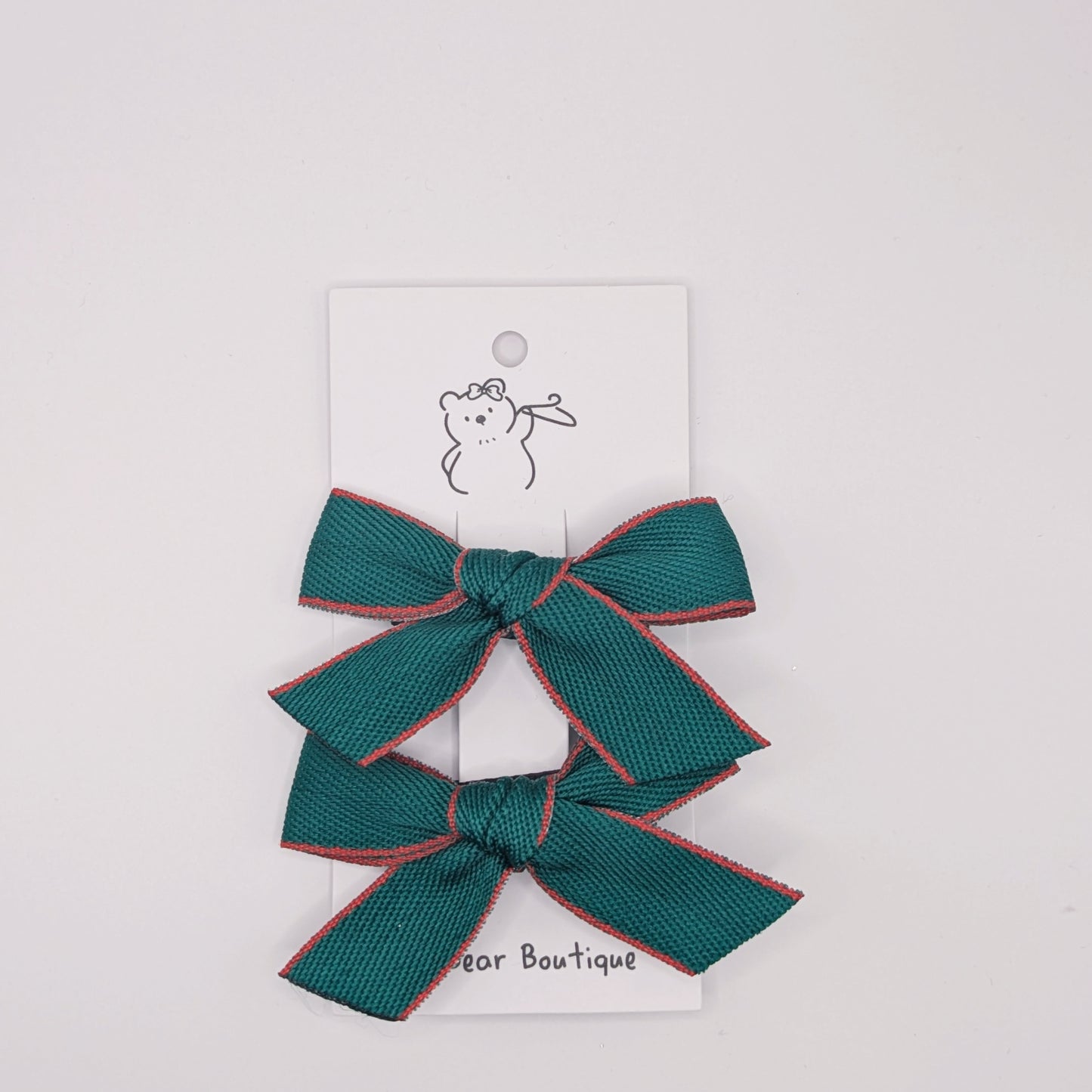 Blue and Green Bow Clips