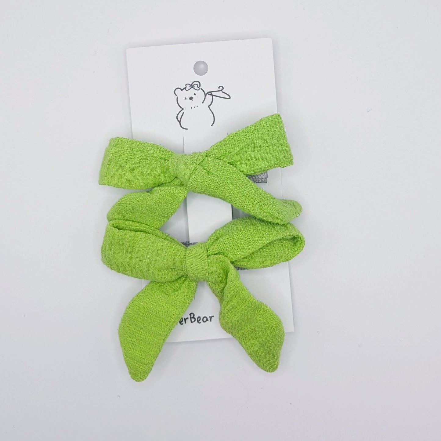 Blue and Green Bow Clips