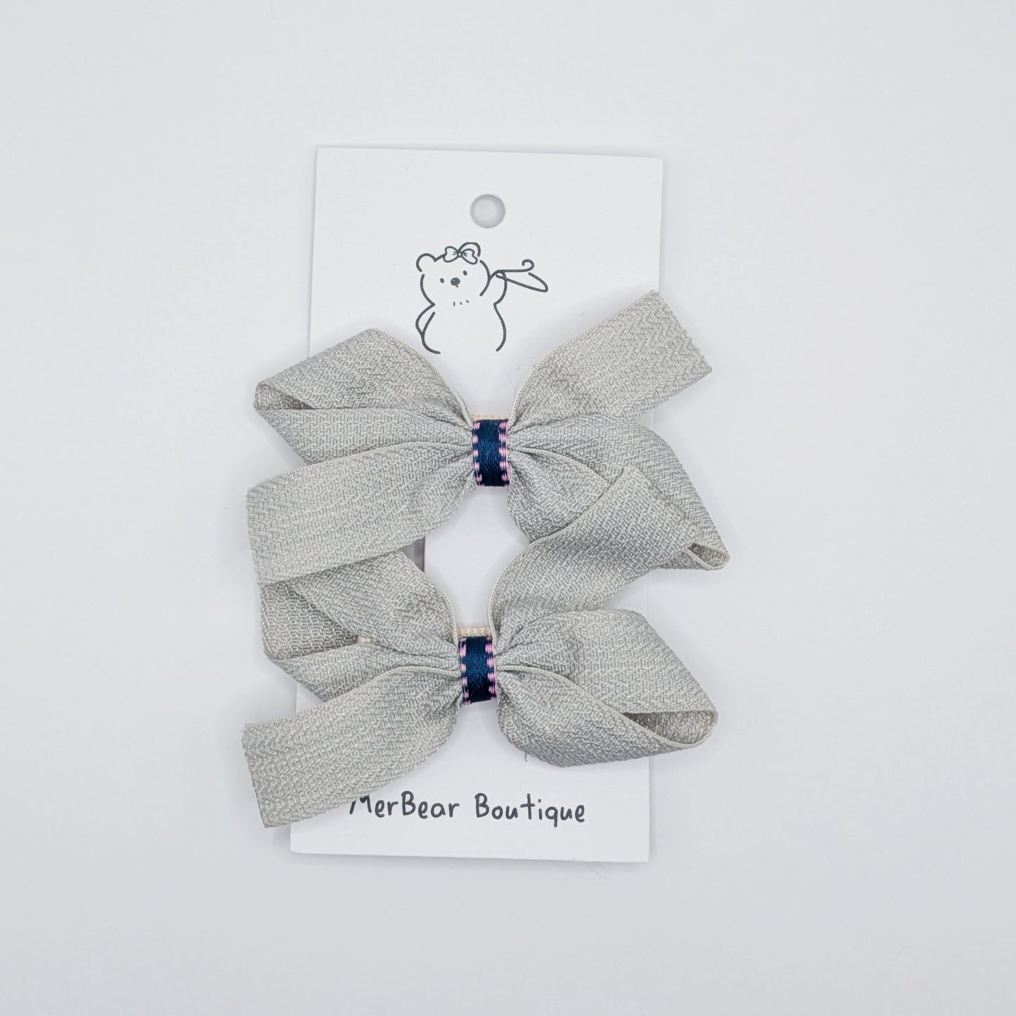 Cream Bow Clips