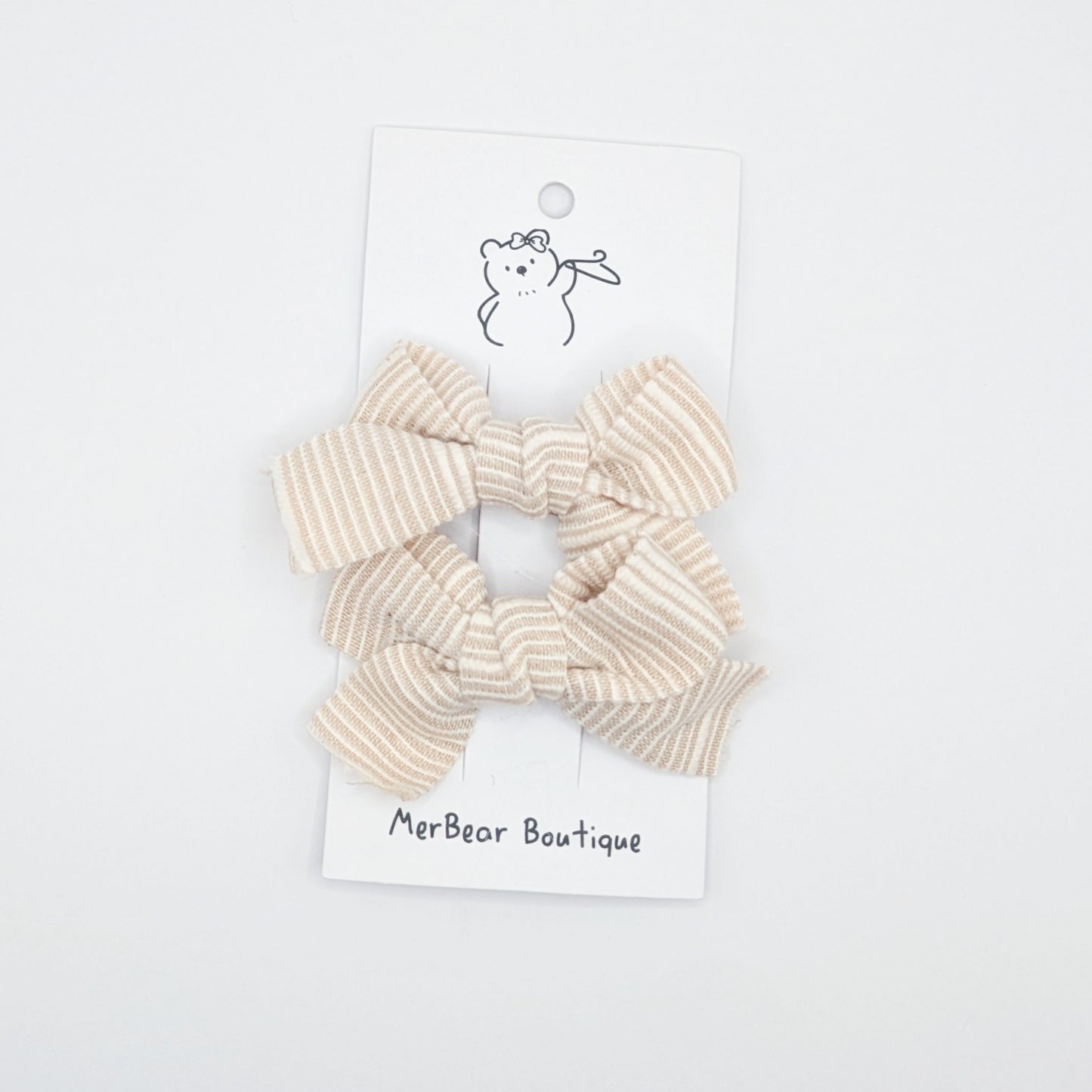 Cream Bow Clips