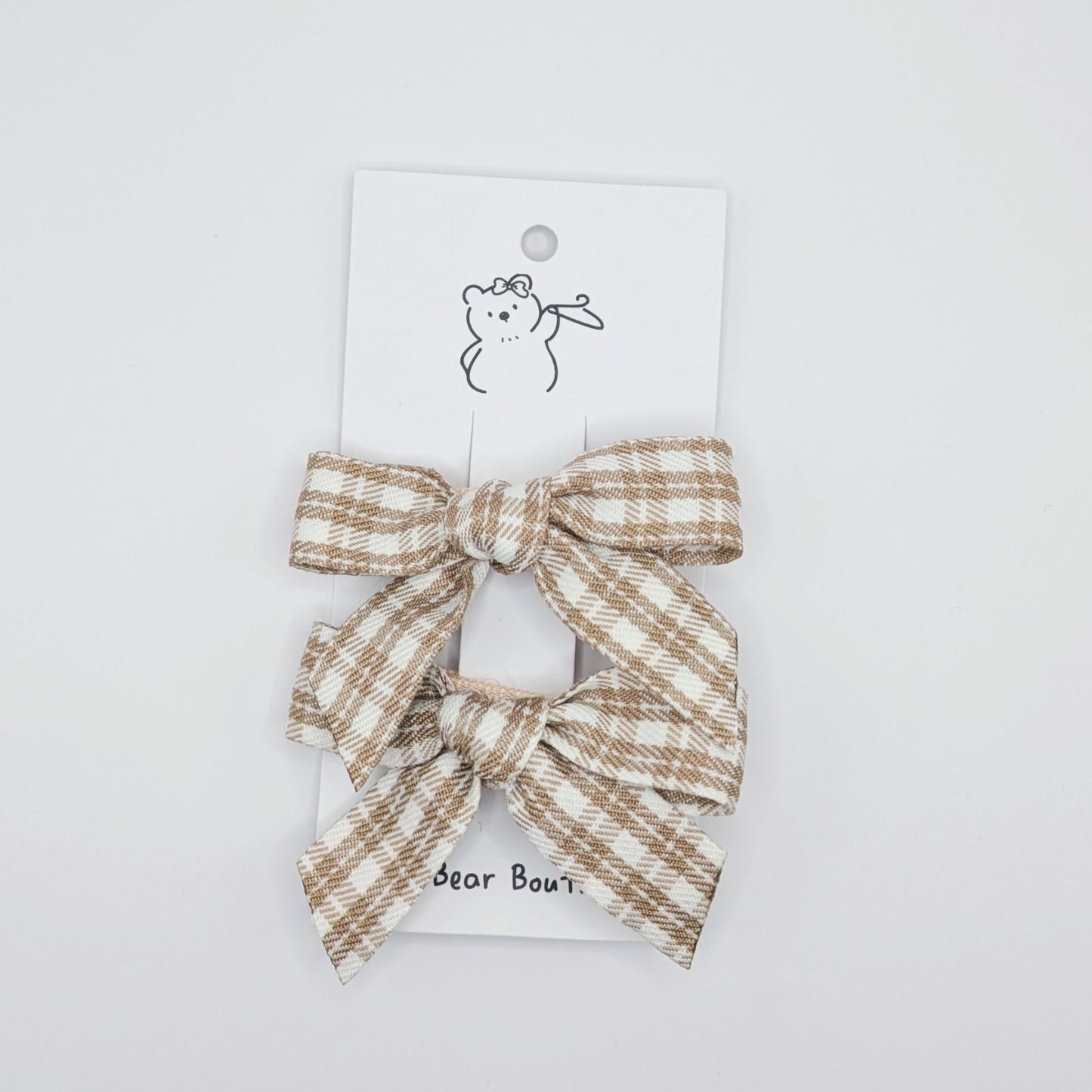 Plaid & Dotted Bow Clips