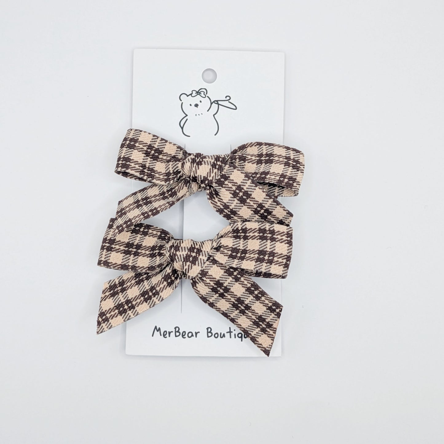 Plaid & Dotted Bow Clips