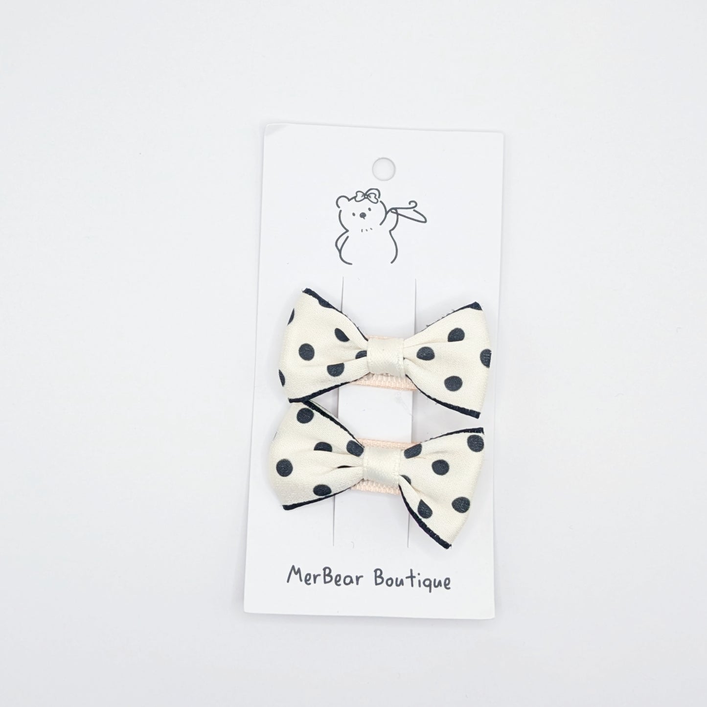 Plaid & Dotted Bow Clips
