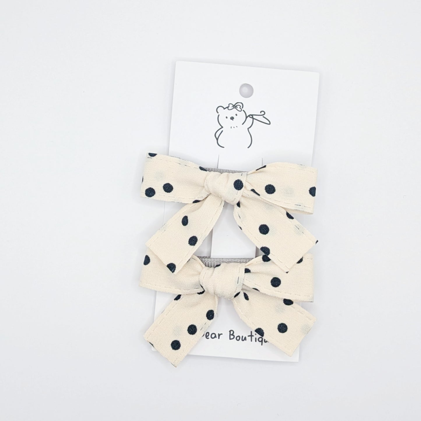 Plaid & Dotted Bow Clips