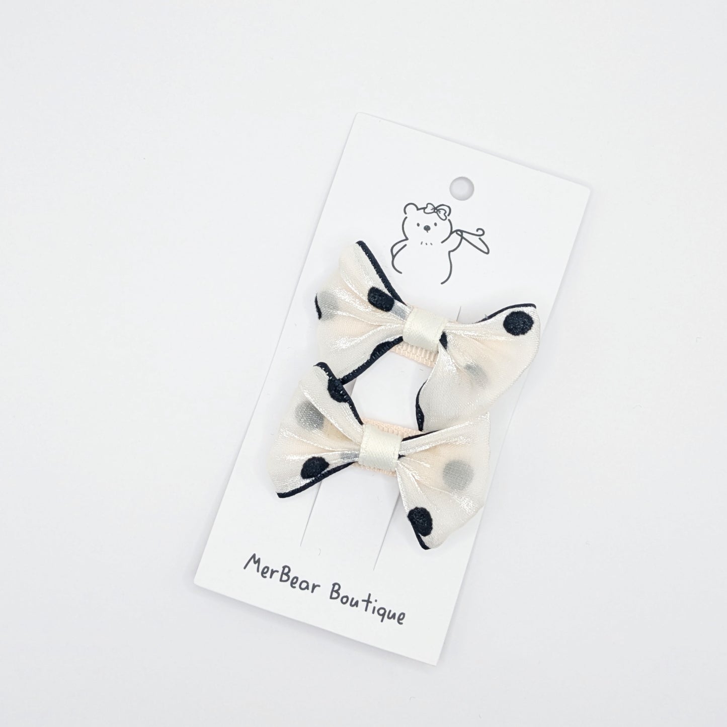 Plaid & Dotted Bow Clips