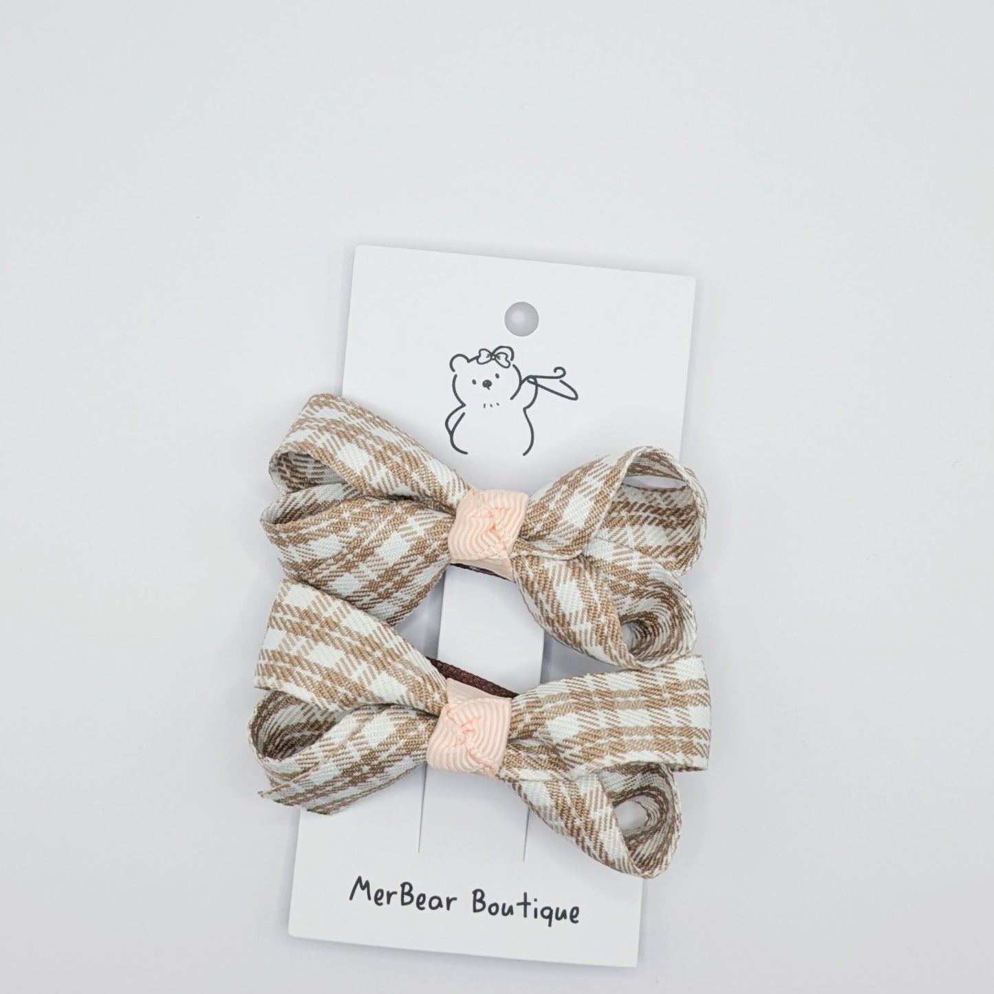 Plaid & Dotted Bow Clips