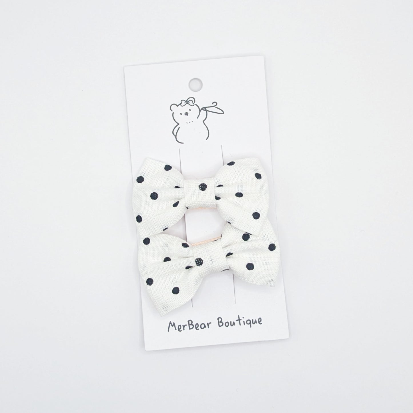 Plaid & Dotted Bow Clips