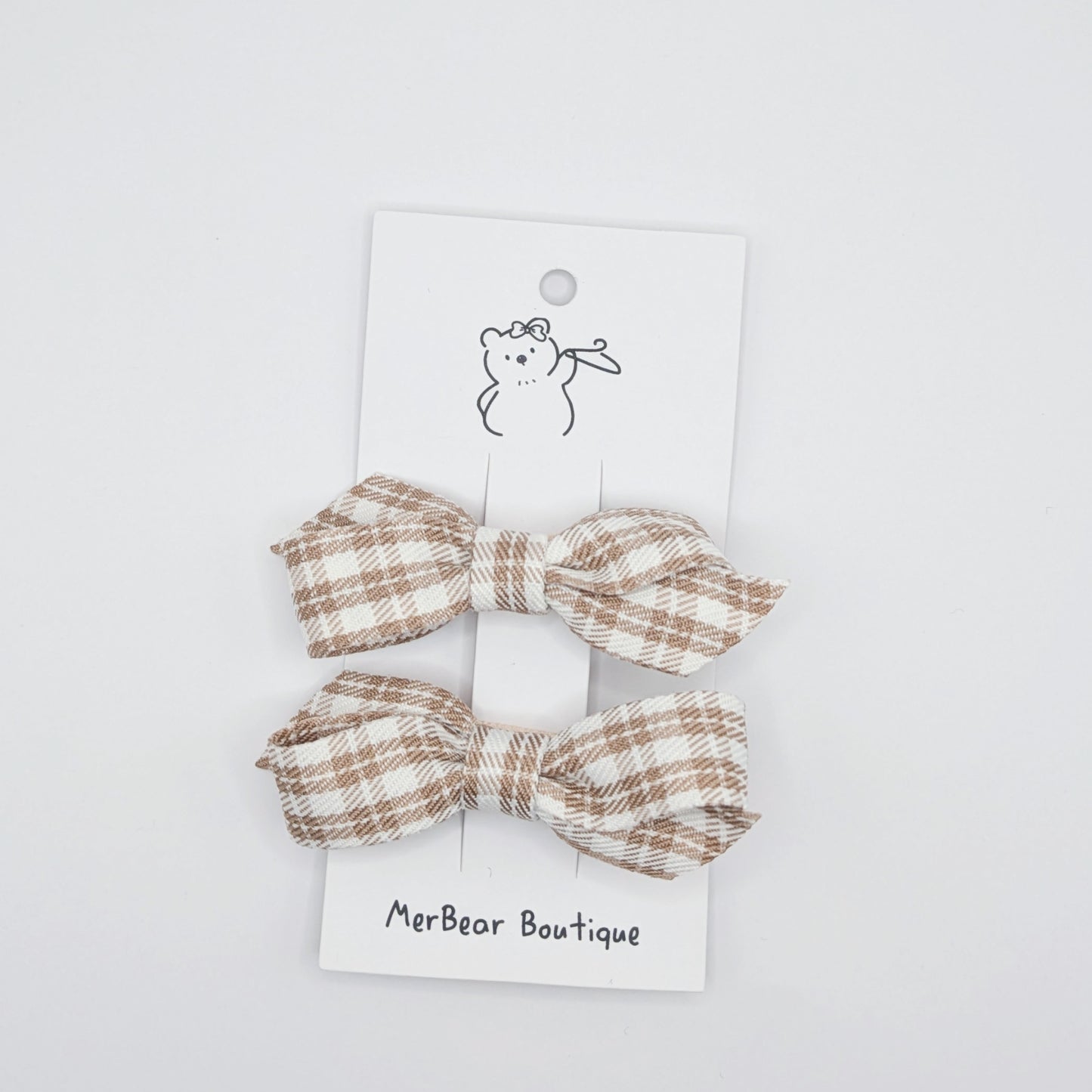 Plaid & Dotted Bow Clips