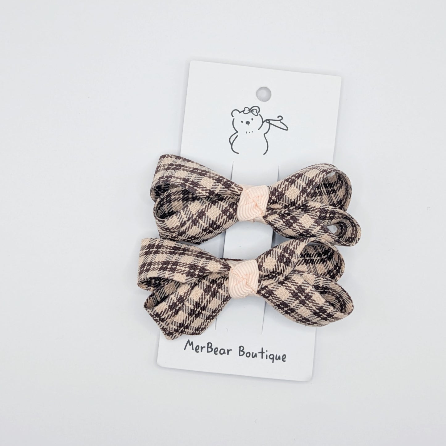 Plaid & Dotted Bow Clips