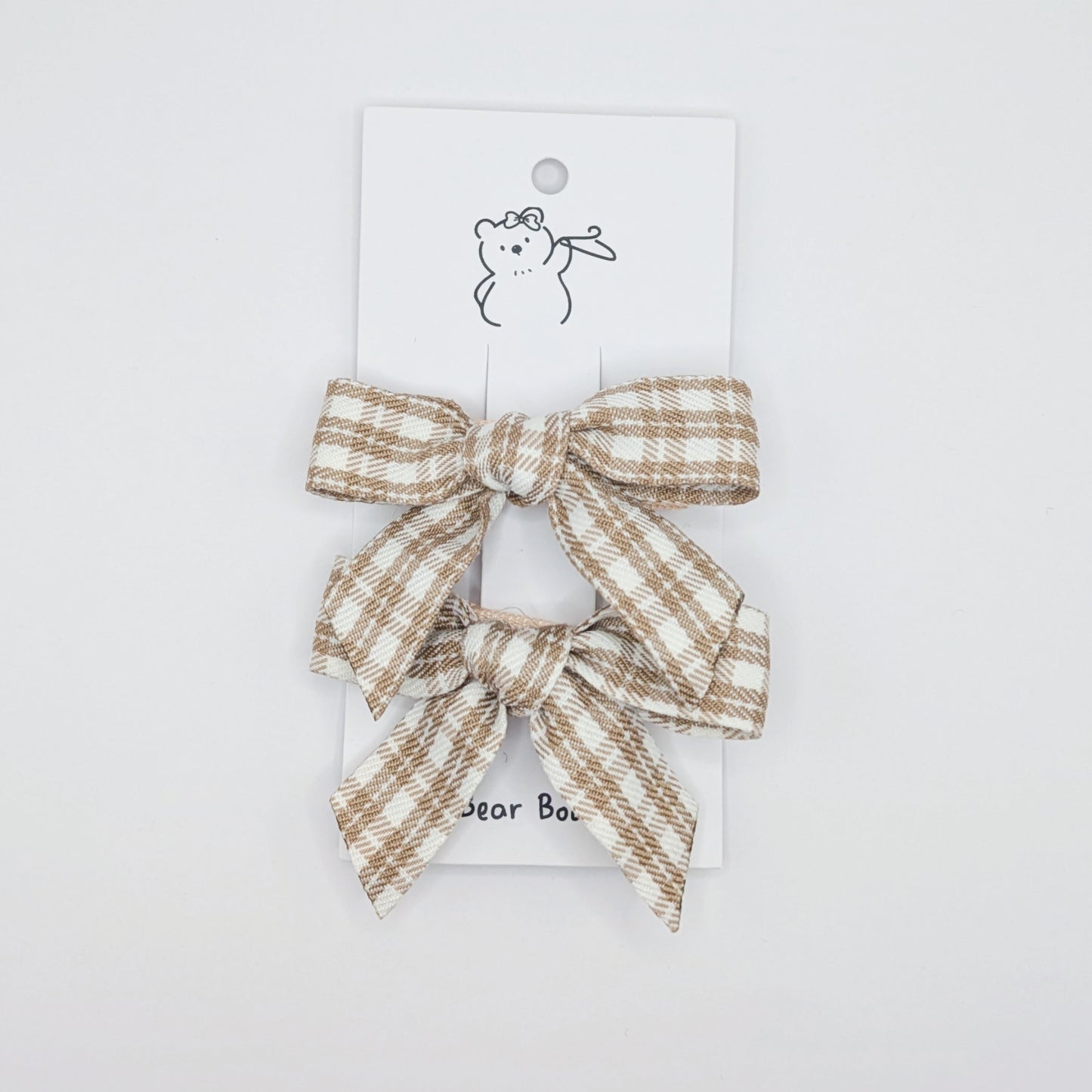 Plaid & Dotted Bow Clips